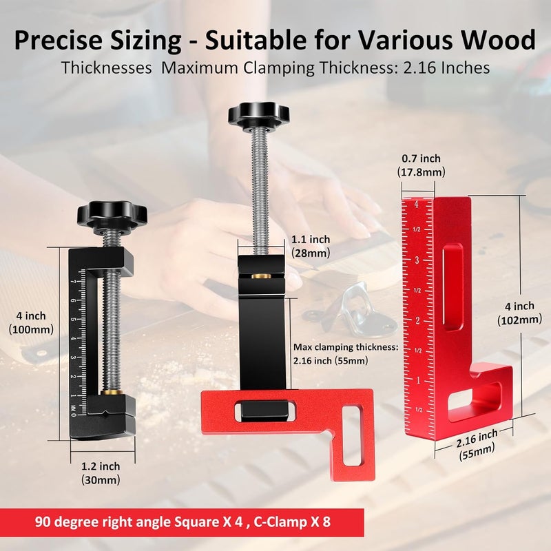 ARTYMASTER Corner Clamp for Woodworking, 90 Degree Corner Clamp, Right Angle Clamp Woodworking Tools, Aluminum Positioning Squares for Picture Frames, Cabinets, Drawers - Image 5